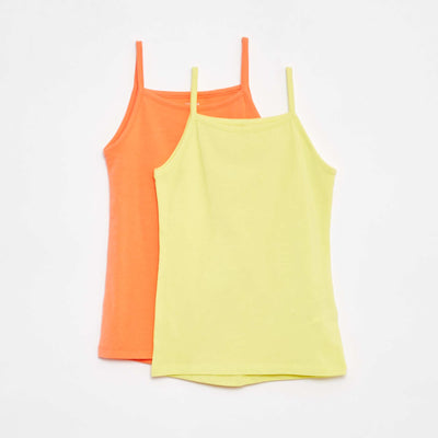 Lot de 2 débardeurs en coton stretch JAUNE
