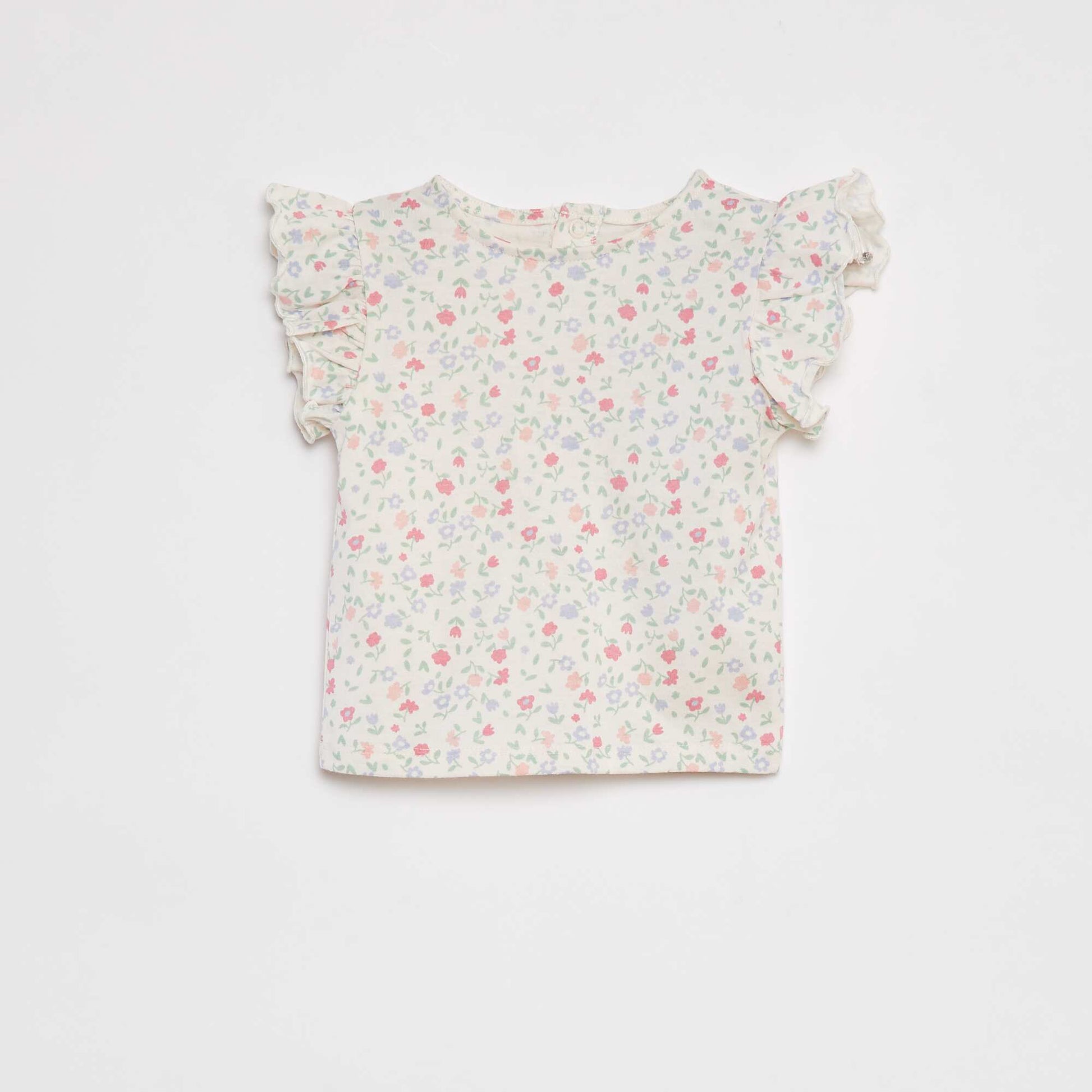 T-shirt à manches courtes volantées ROSE