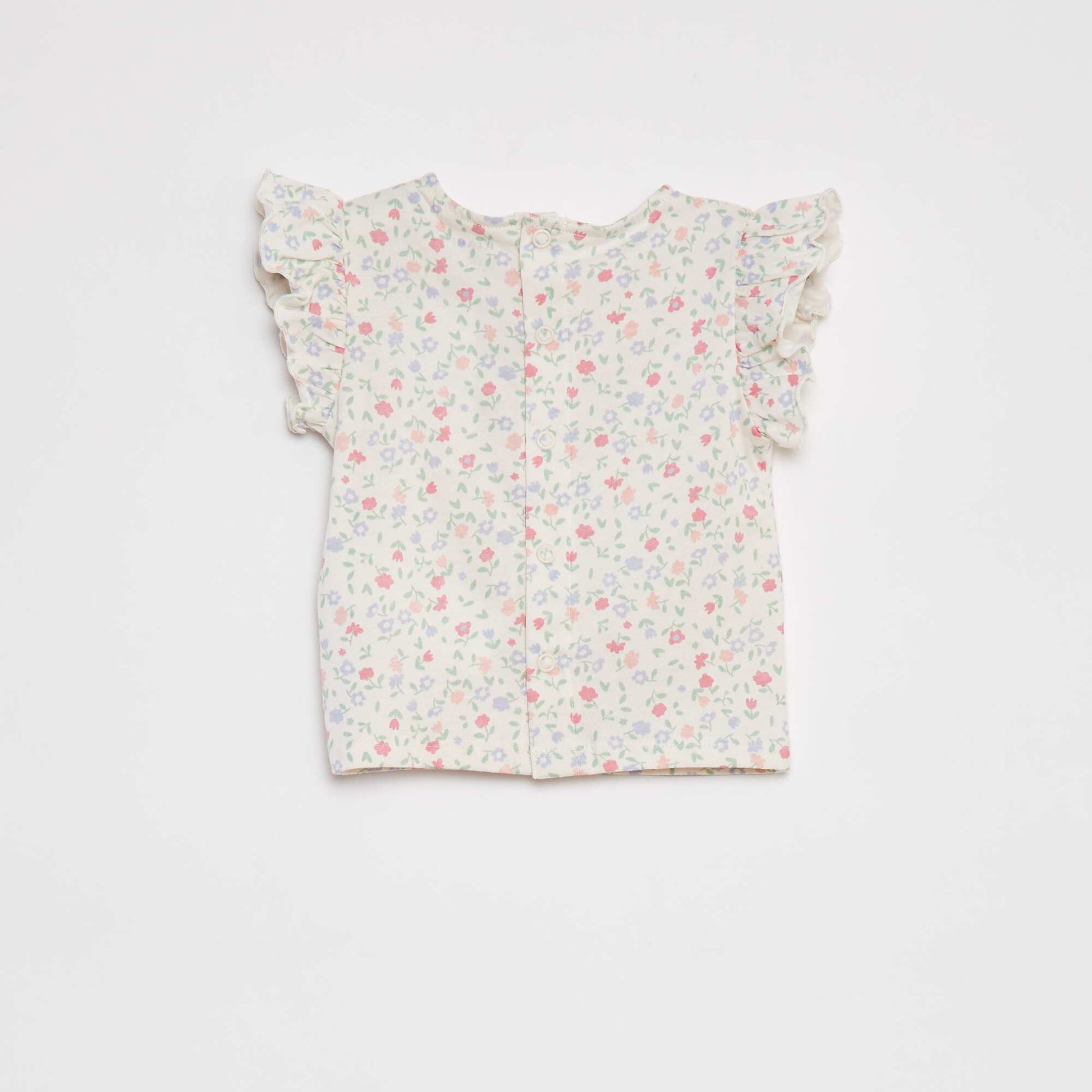 T-shirt à manches courtes volantées ROSE