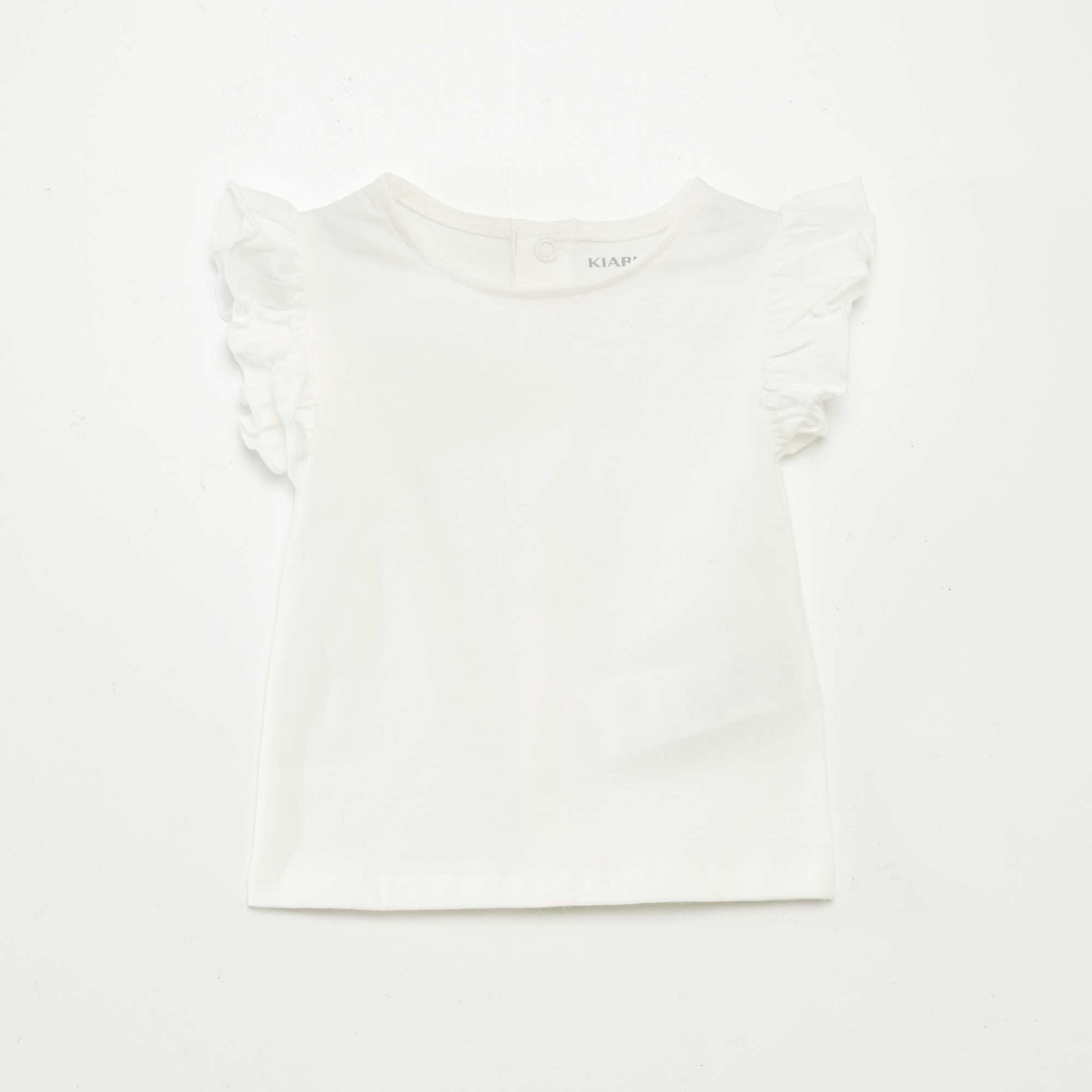 T-shirt à manches courtes volantées BLANC