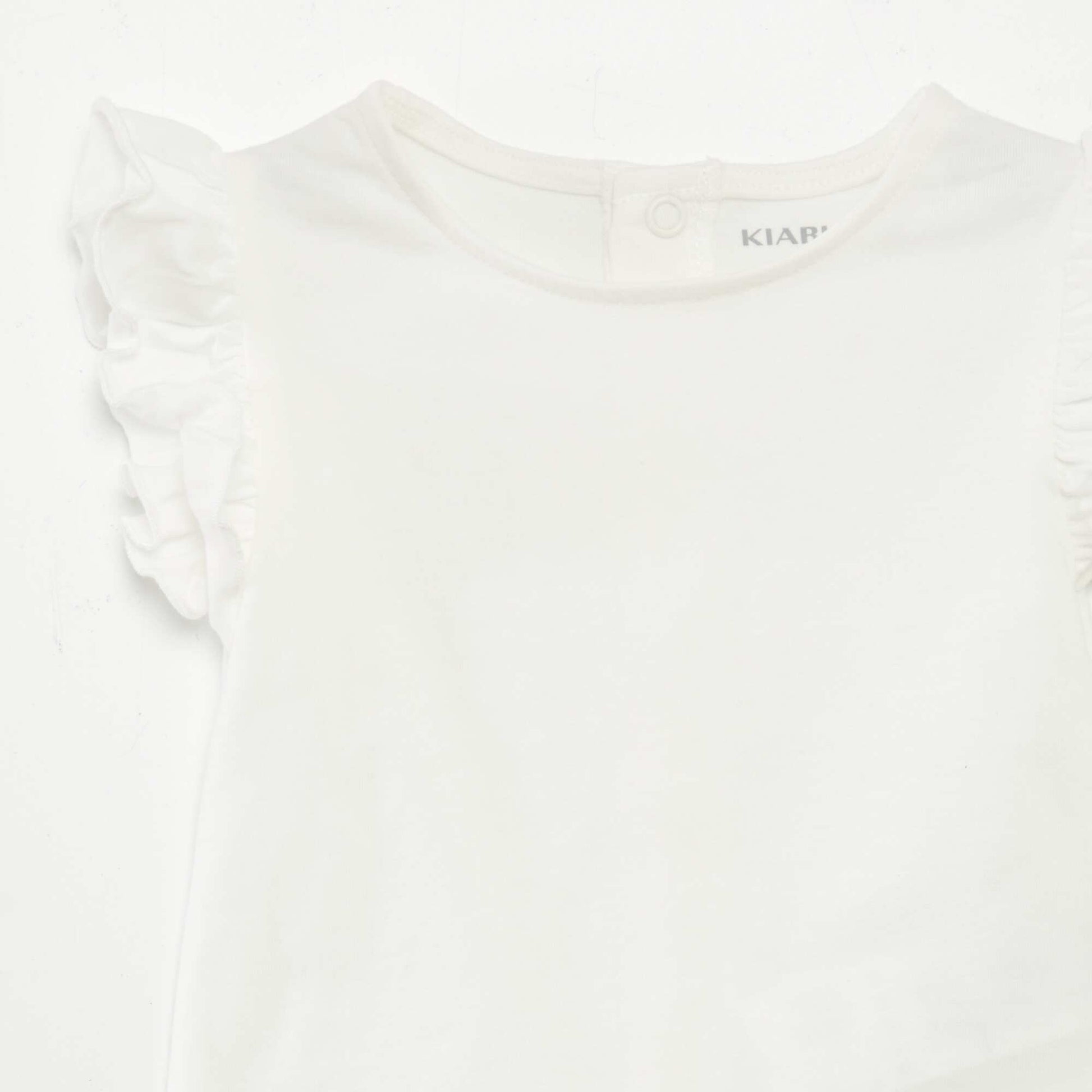 T-shirt à manches courtes volantées BLANC