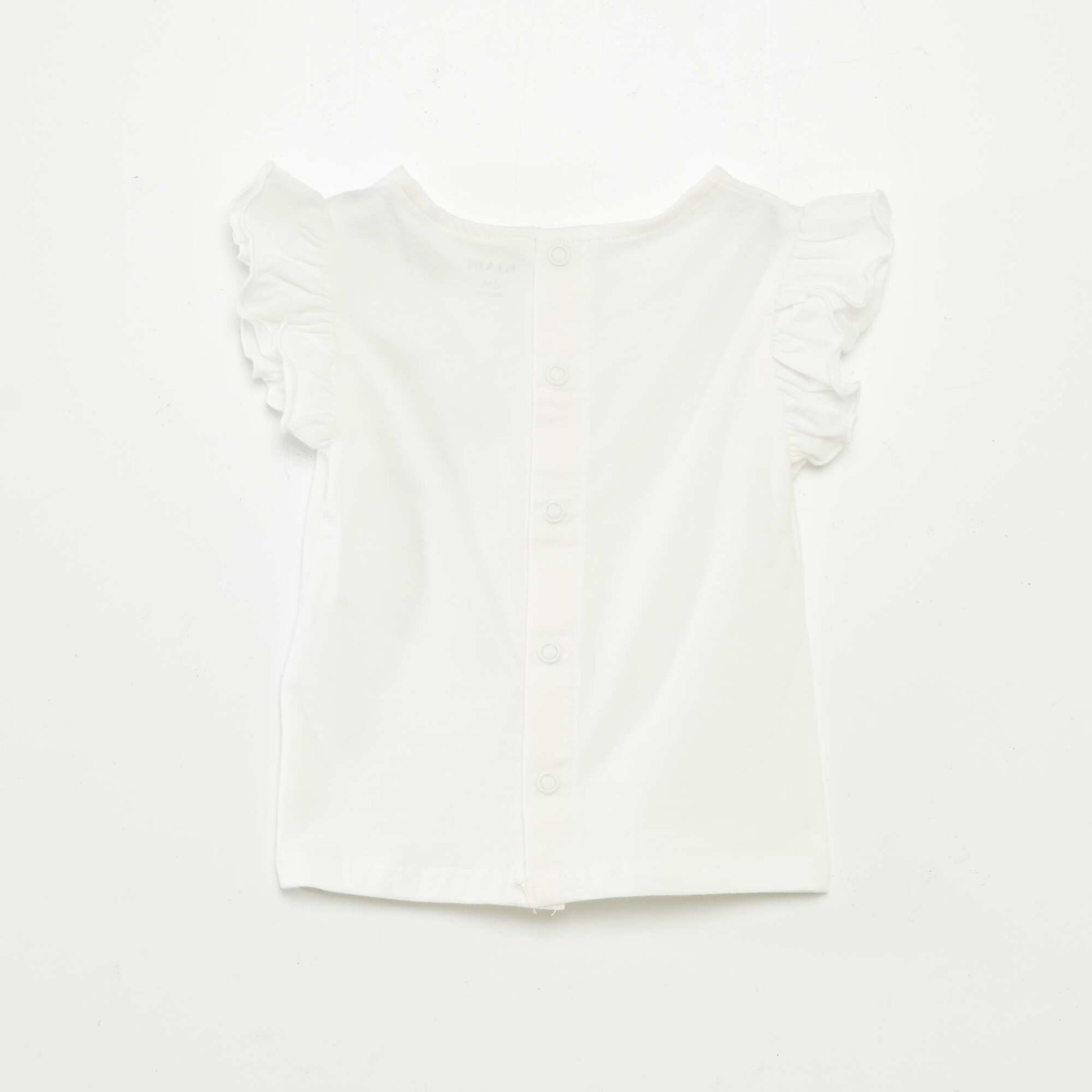 T-shirt à manches courtes volantées BLANC