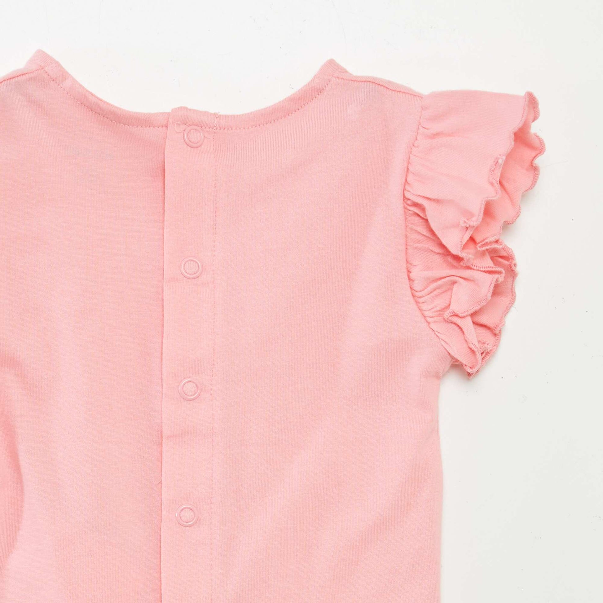 T-shirt à manches courtes volantées ROSE