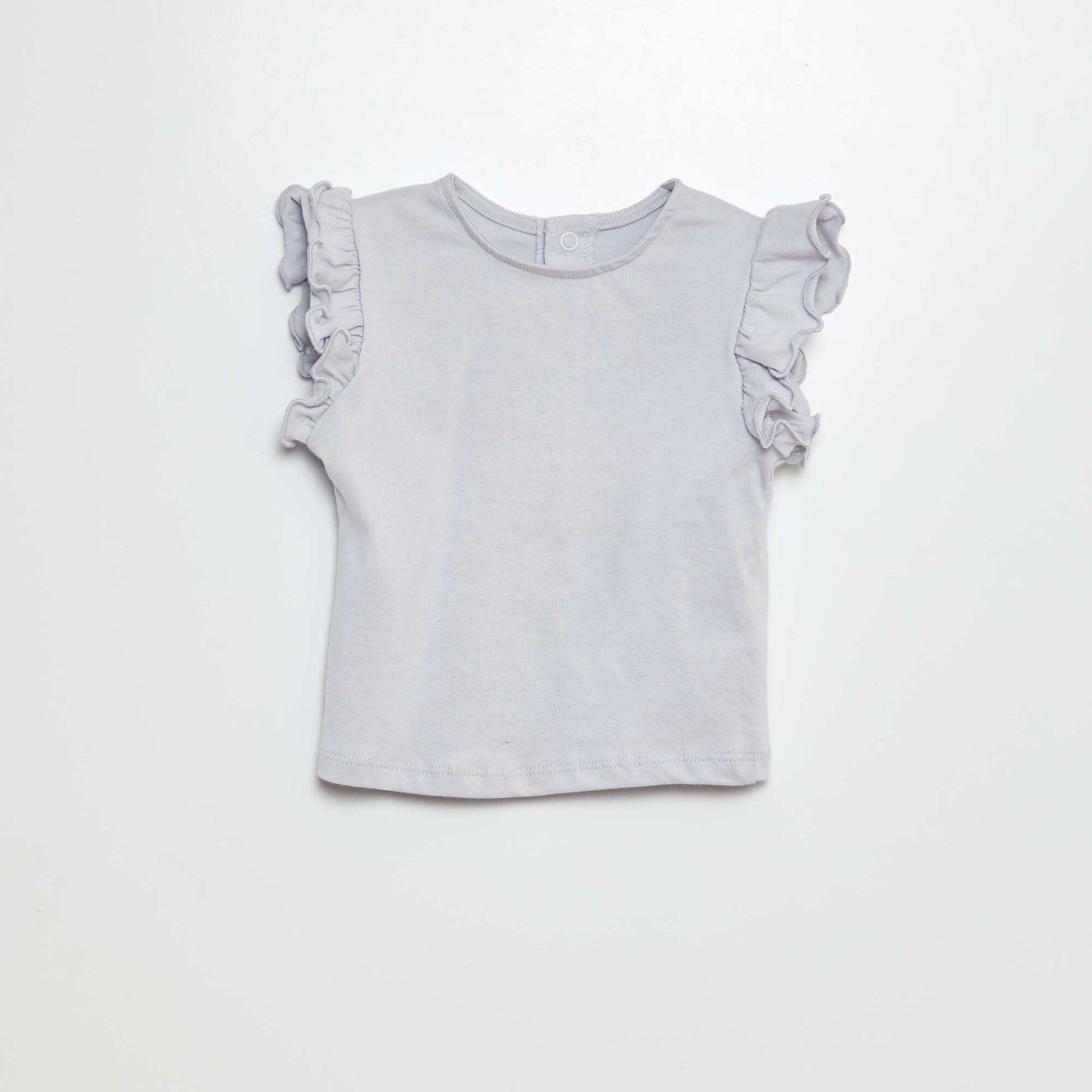T-shirt à manches courtes volantées BLEU