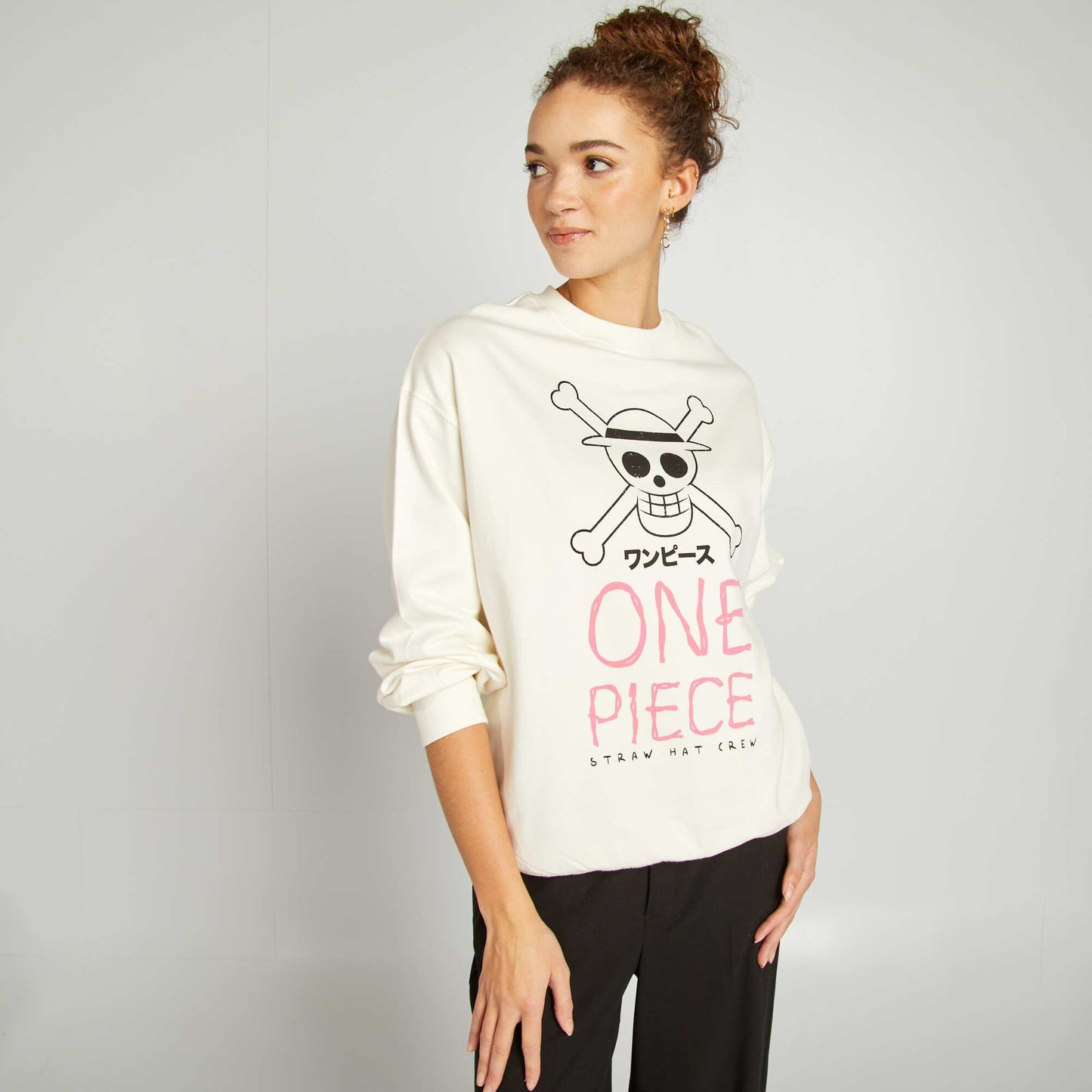 Sweat imprimé 'One Piece' BLANC