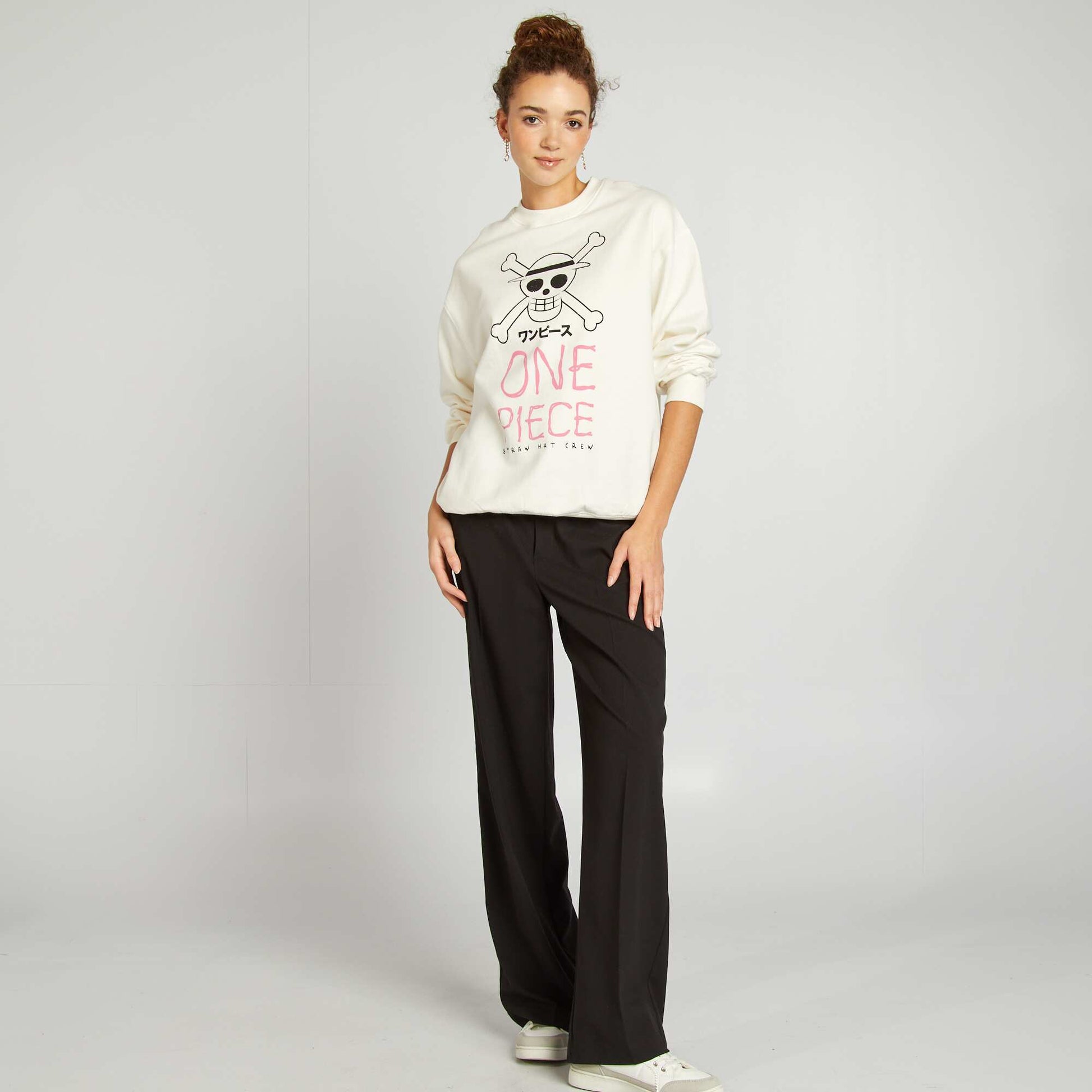Sweat imprimé 'One Piece' BLANC