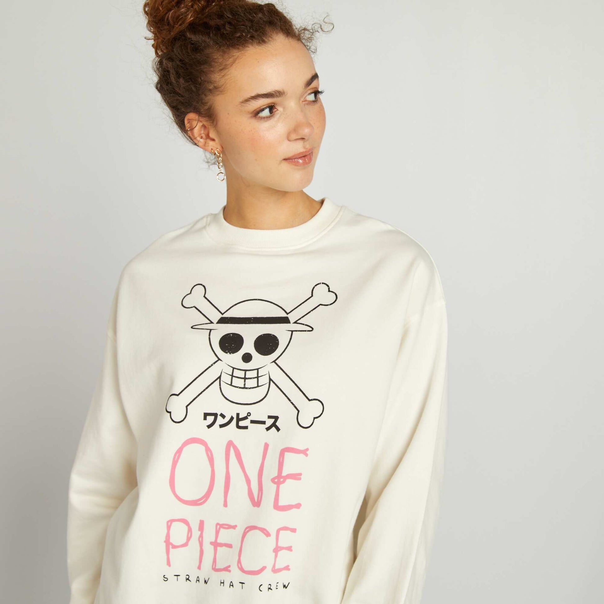 Sweat imprimé 'One Piece' BLANC