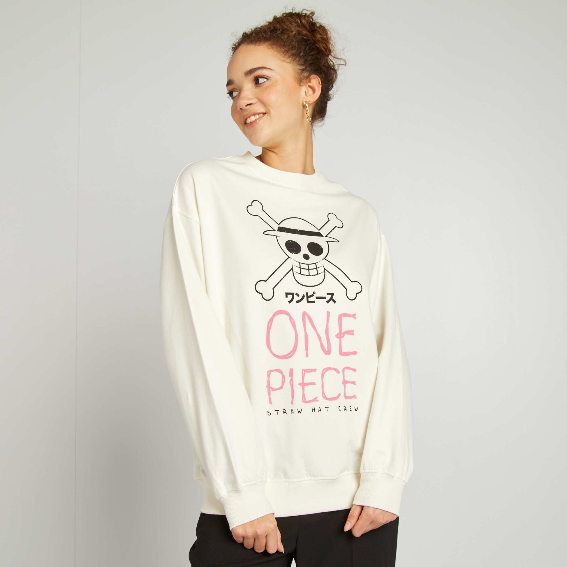 Sweat imprimé 'One Piece' BLANC