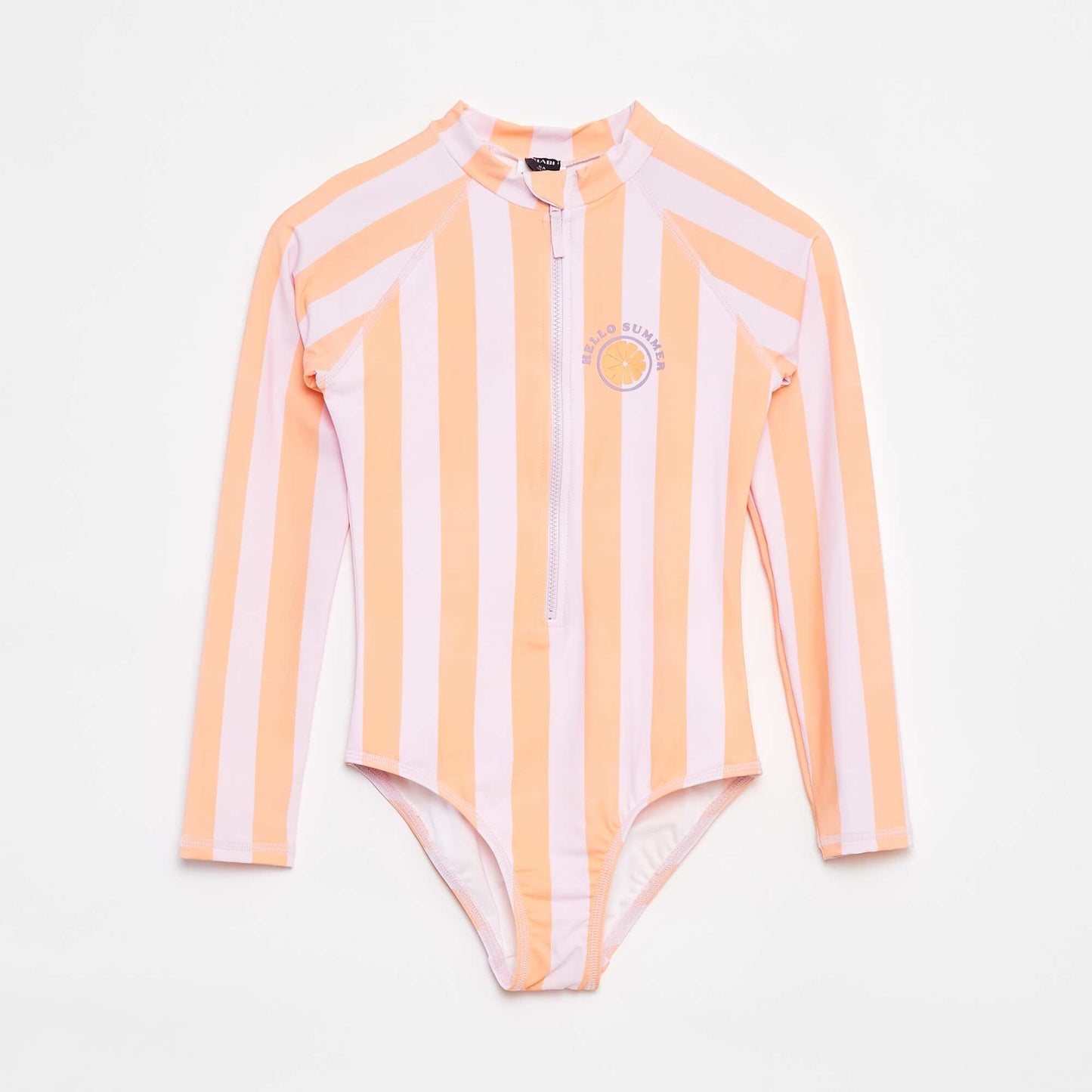 Maillot de bain forme body à manches longues ORANGE