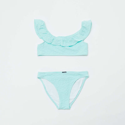 Maillot de bain brodé - 2 pièces BLEU
