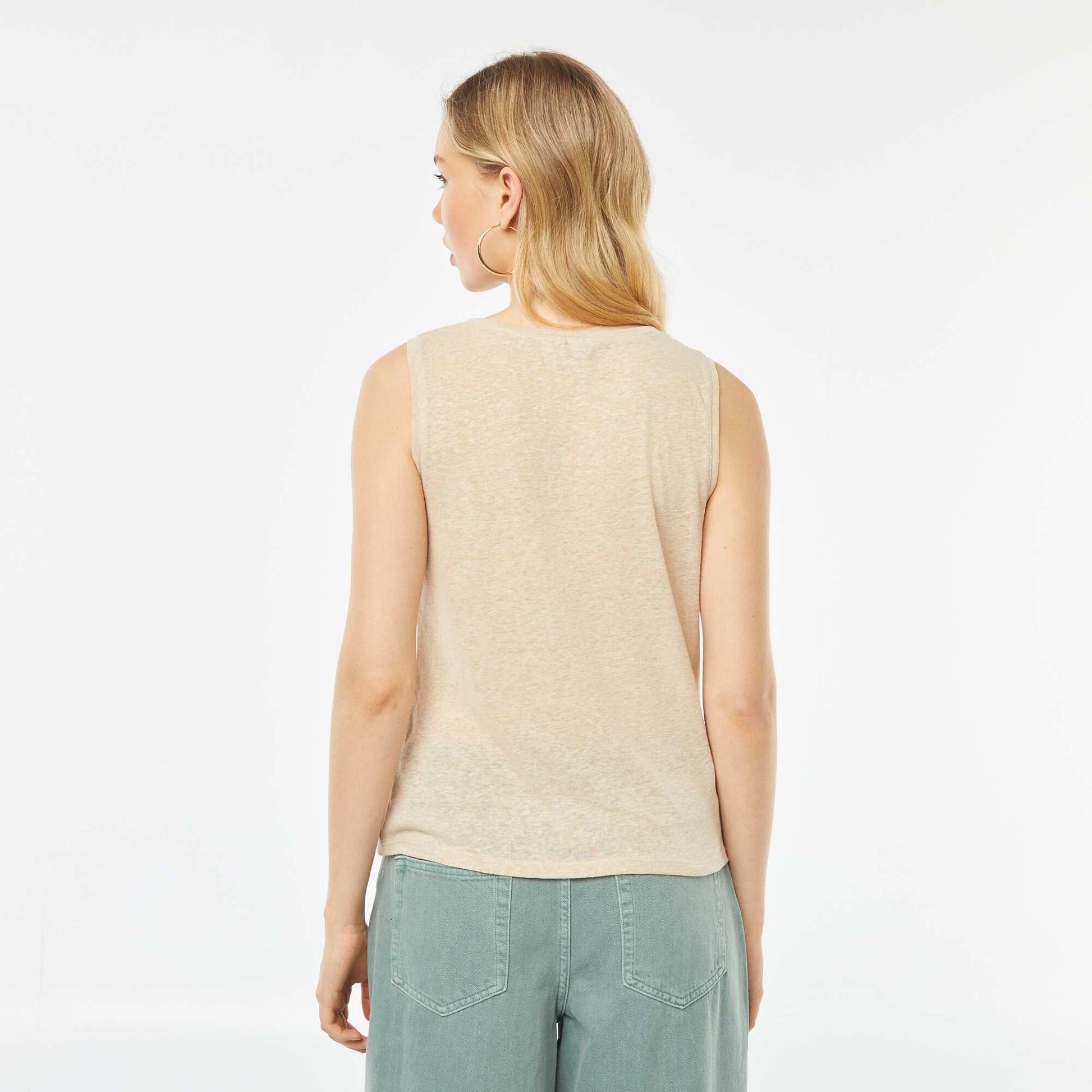 Débardeur avec larges bretelles BEIGE