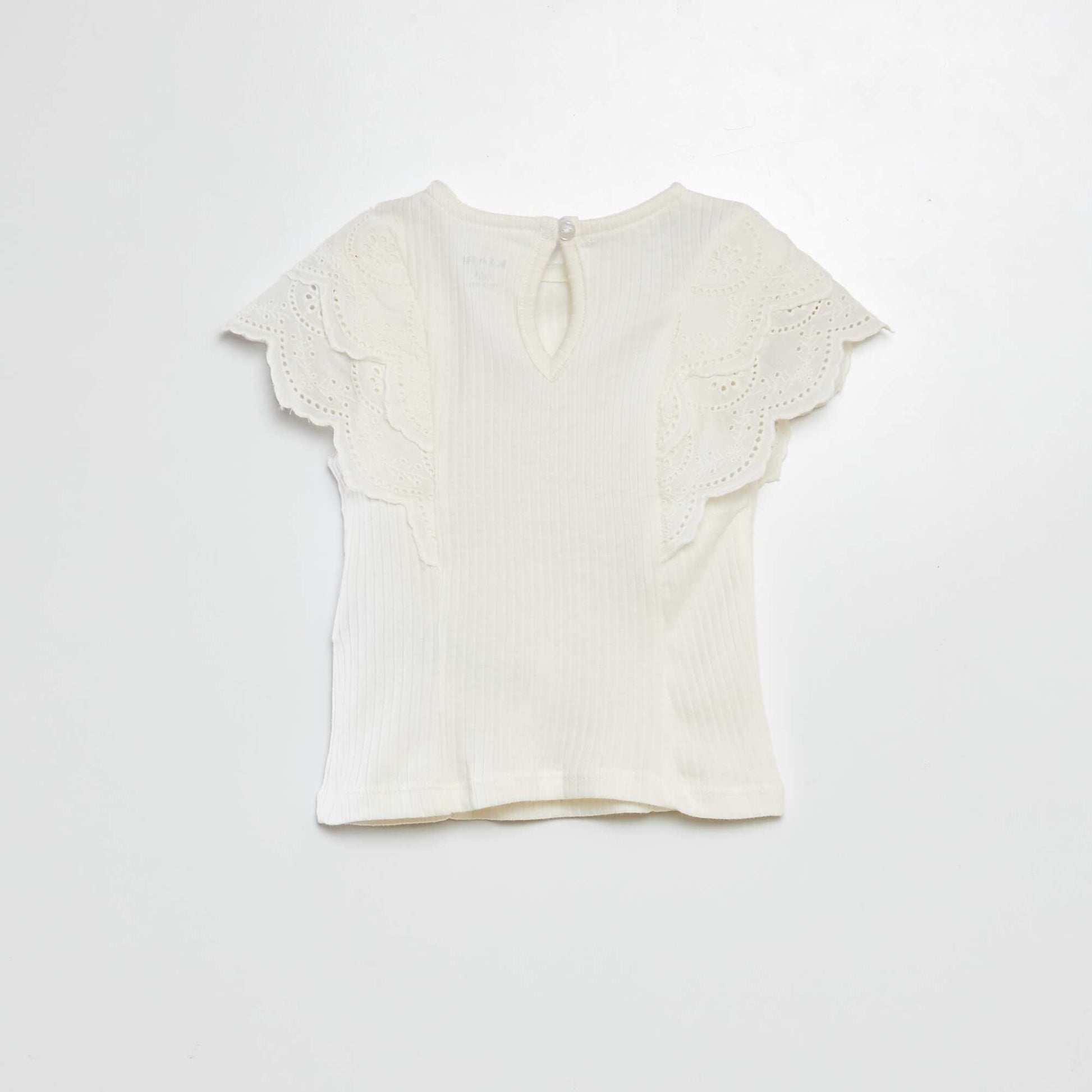 T-shirt avec manches brodées BLANC