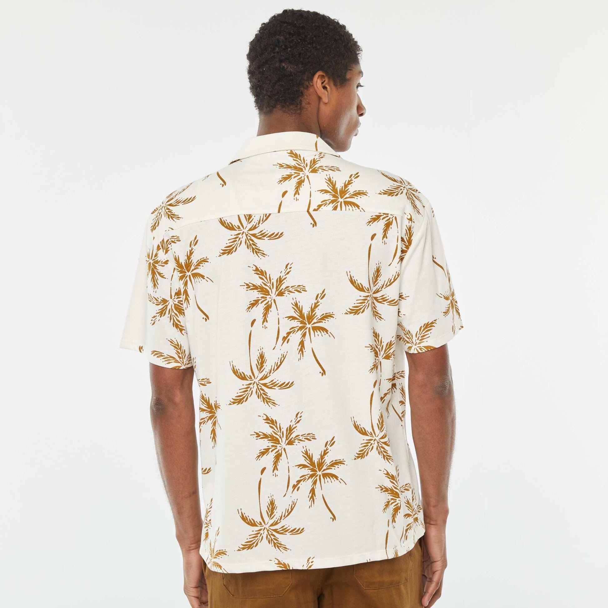 Chemise manches courtes à motif BLANC