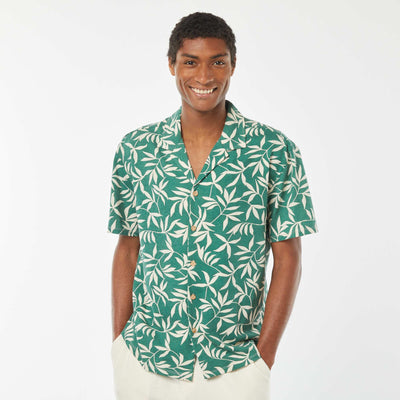 Chemise manches courtes à motif VERT