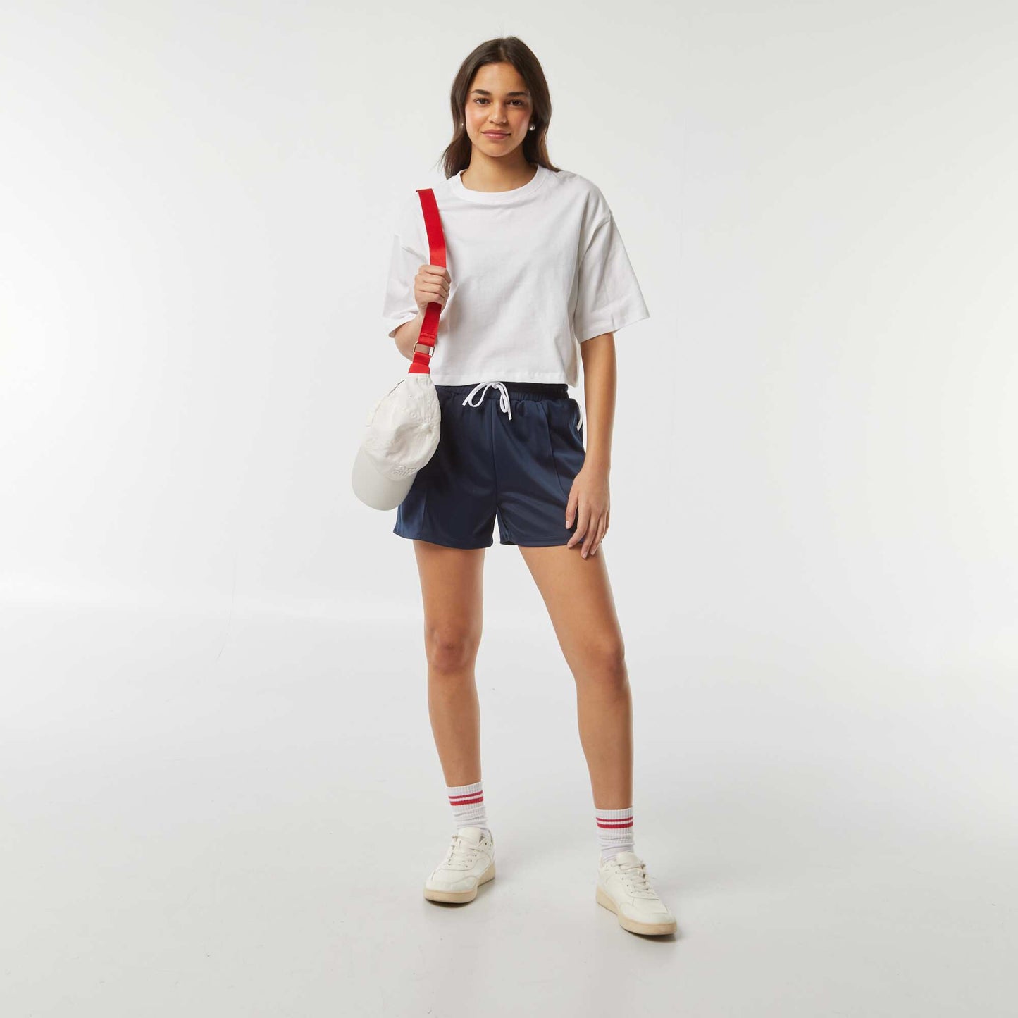 T-shirt uni coupe courte manches courtes BLANC