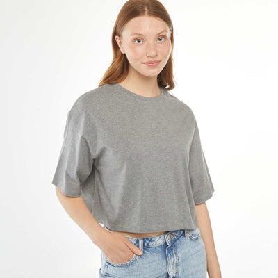 T-shirt uni coupe courte manches courtes GRIS