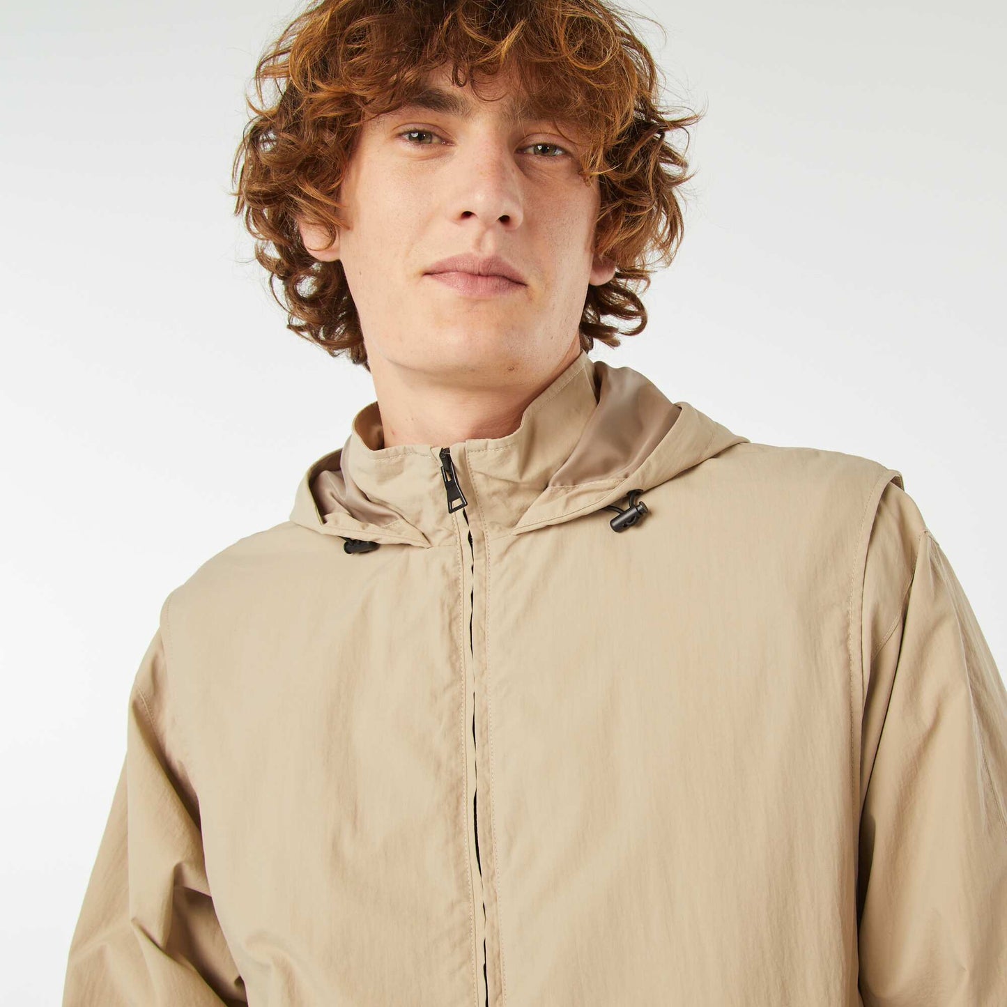Coupe-vent déperlant avec manches amovibles BEIGE