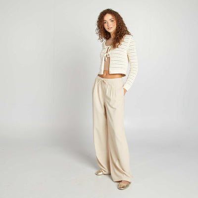 Pantalon large et fluide BEIGE