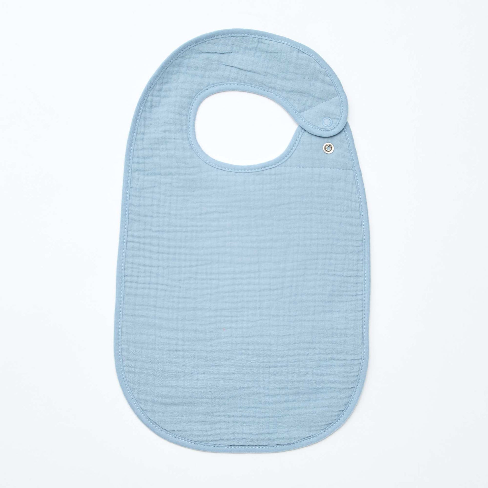 Lot de 3 bavoirs en gaze de coton doublure en éponge BLEU