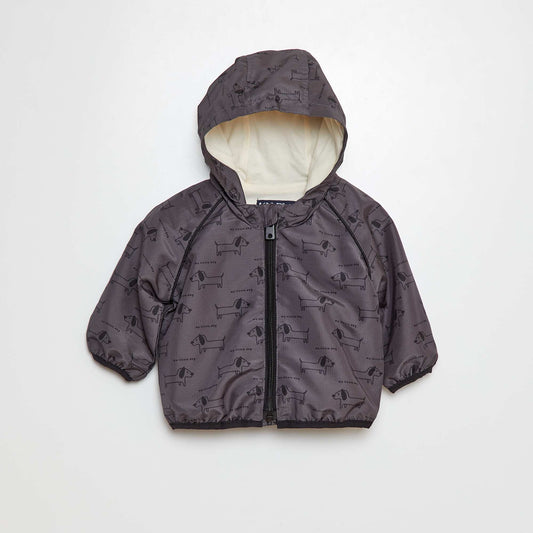 Coupe vent avec capuche GRIS