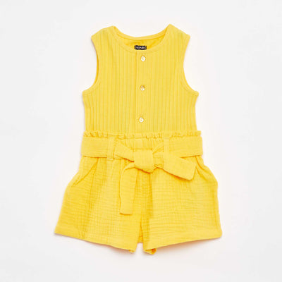 Combishort sans manches avec ceinture à nouer JAUNE