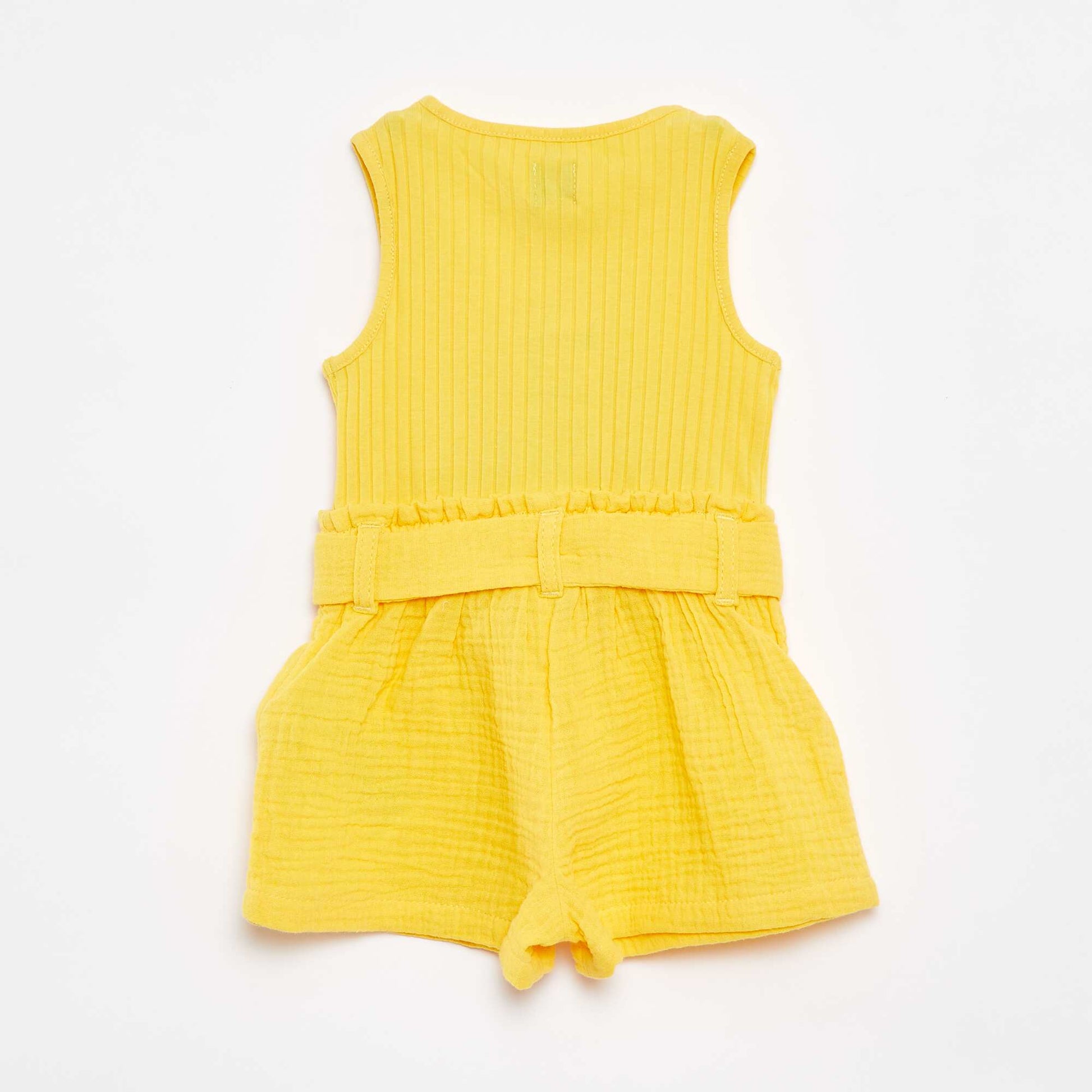 Combishort sans manches avec ceinture à nouer JAUNE