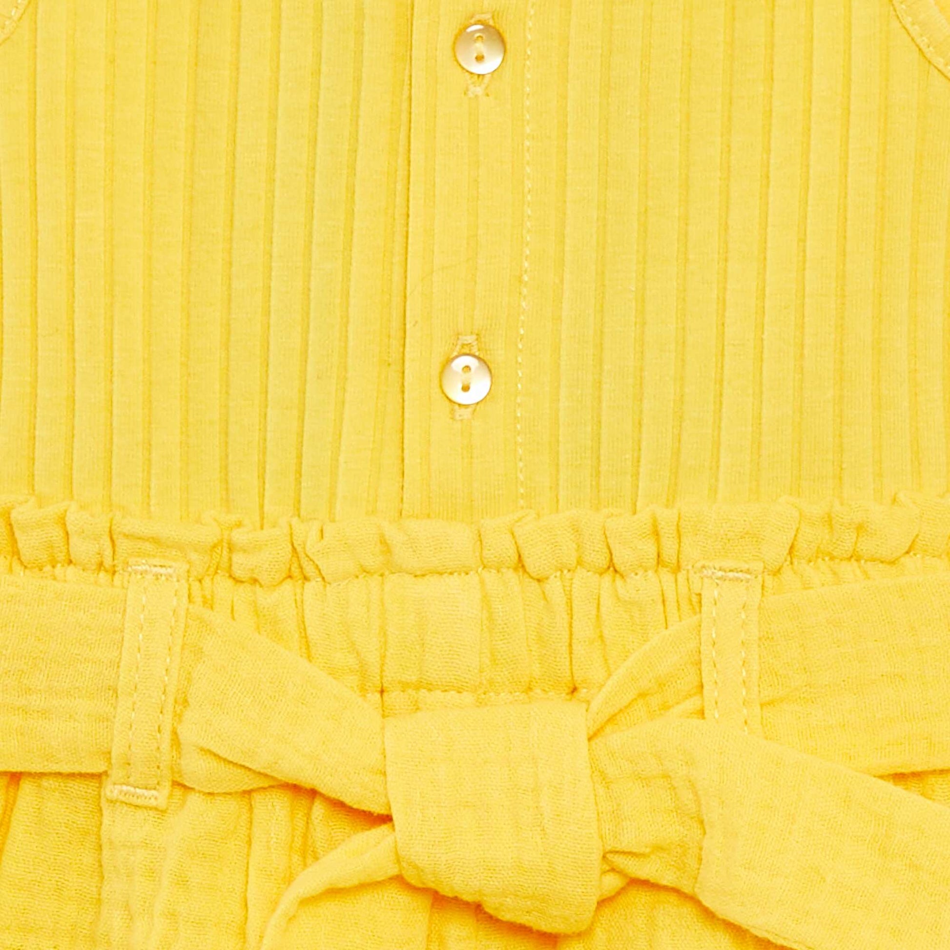 Combishort sans manches avec ceinture à nouer JAUNE