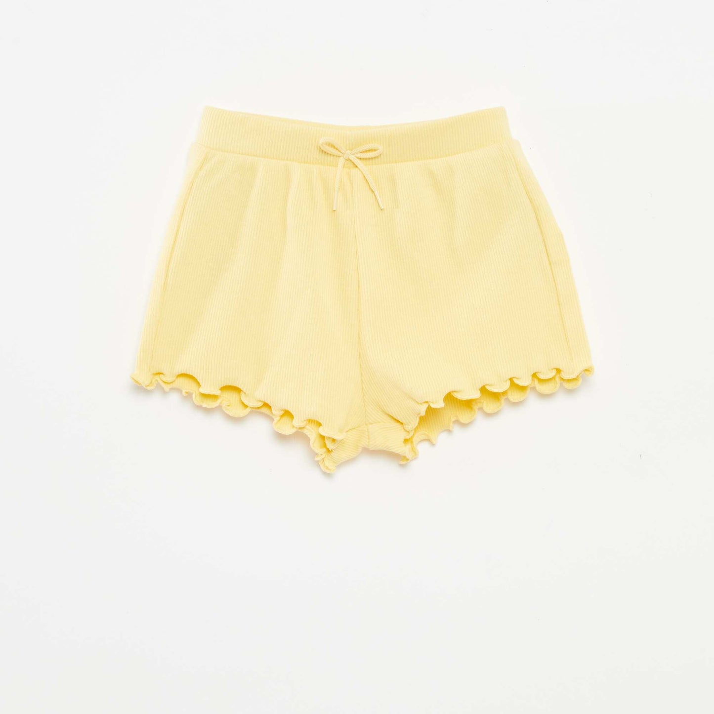 Lot de 2 shorts unis en maille côtelée JAUNE