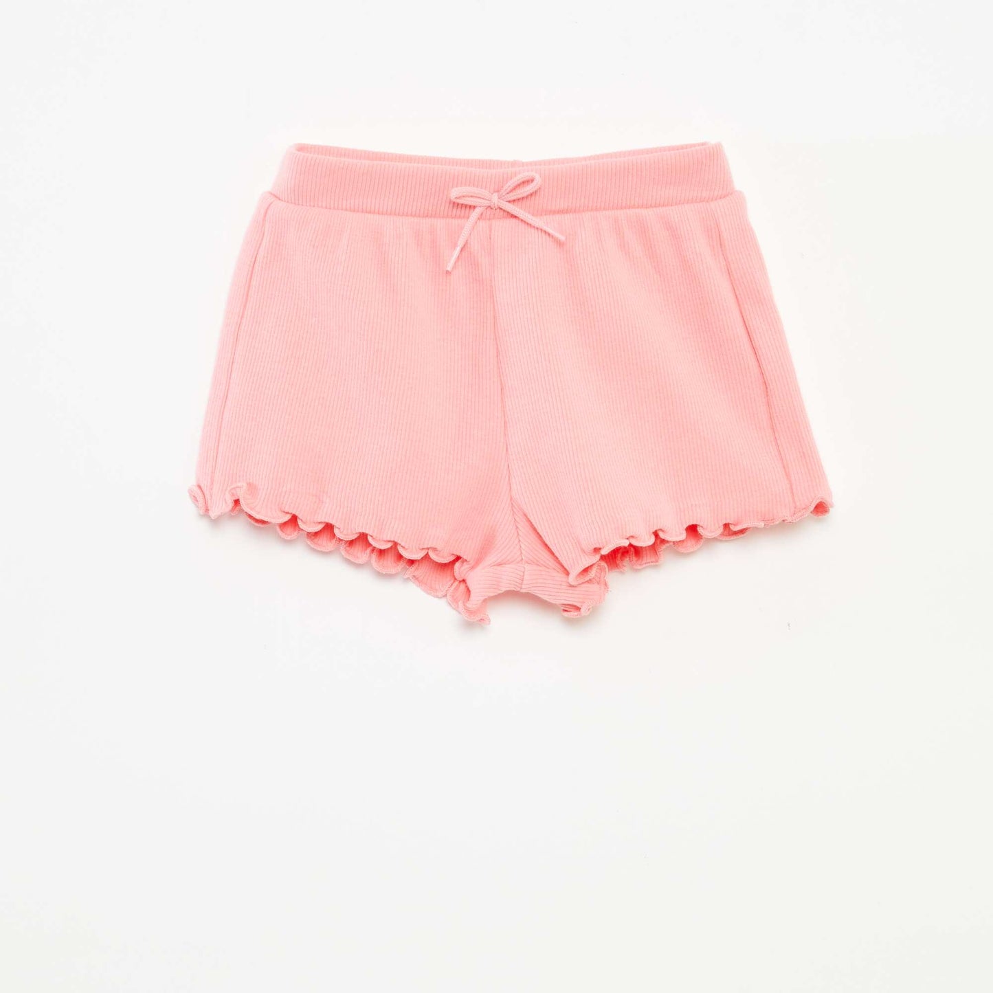 Lot de 2 shorts unis en maille côtelée JAUNE