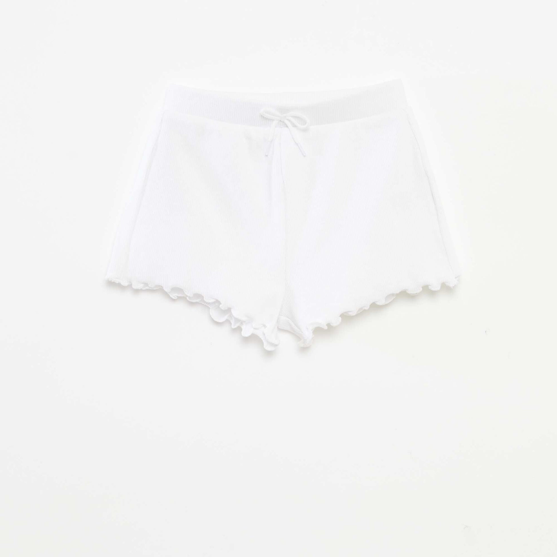Lot de 2 shorts unis en maille côtelée ROUGE