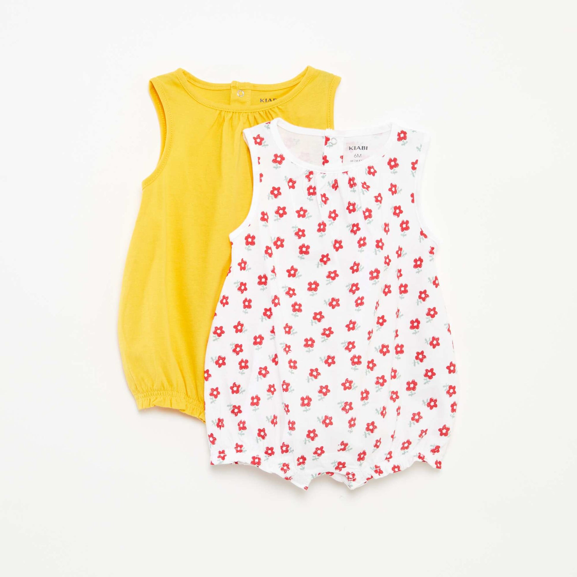 Lot de 2 barboteuses sans manches JAUNE