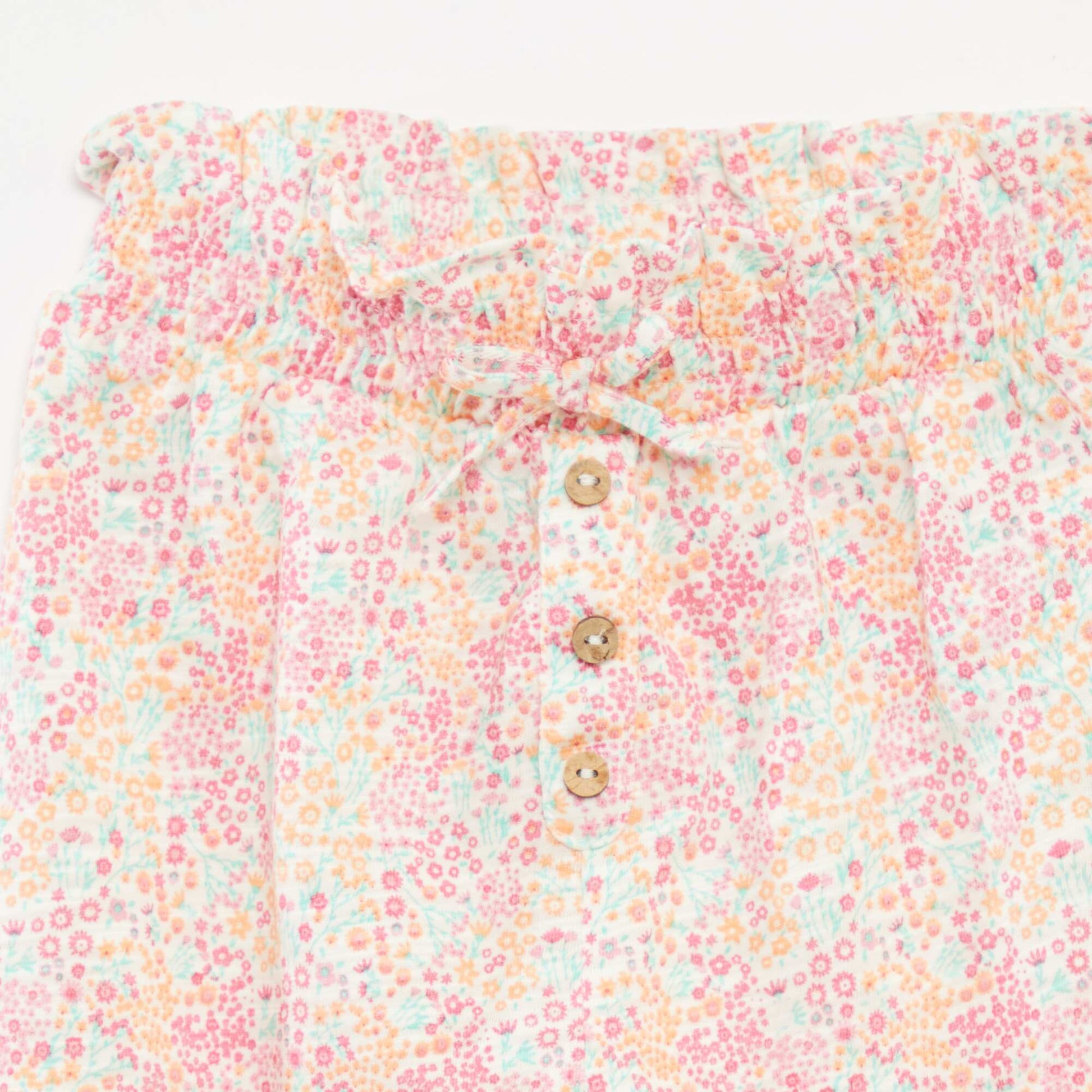 Pantalon sarouel chiné et imprimé BLANC