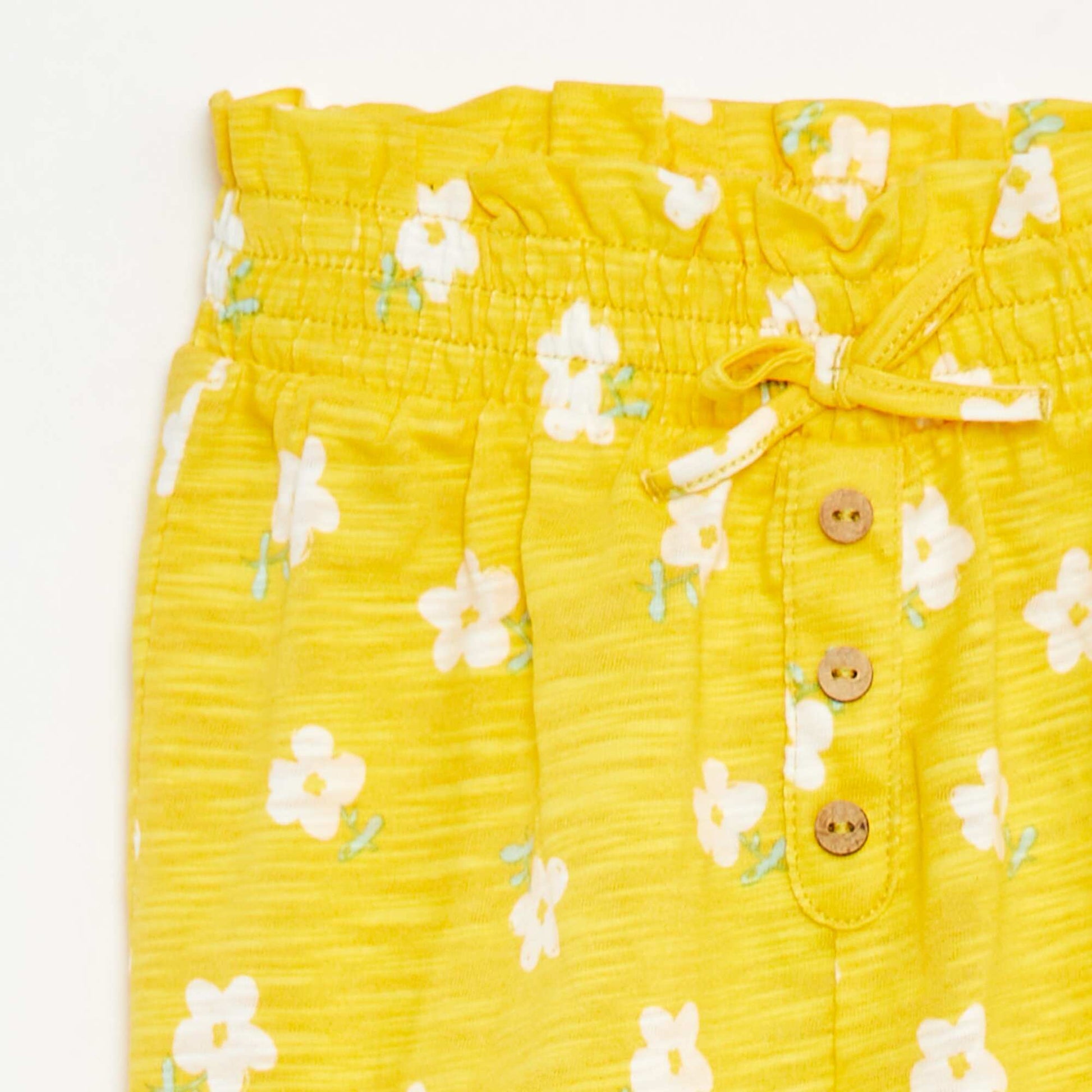 Pantalon sarouel chiné et imprimé JAUNE