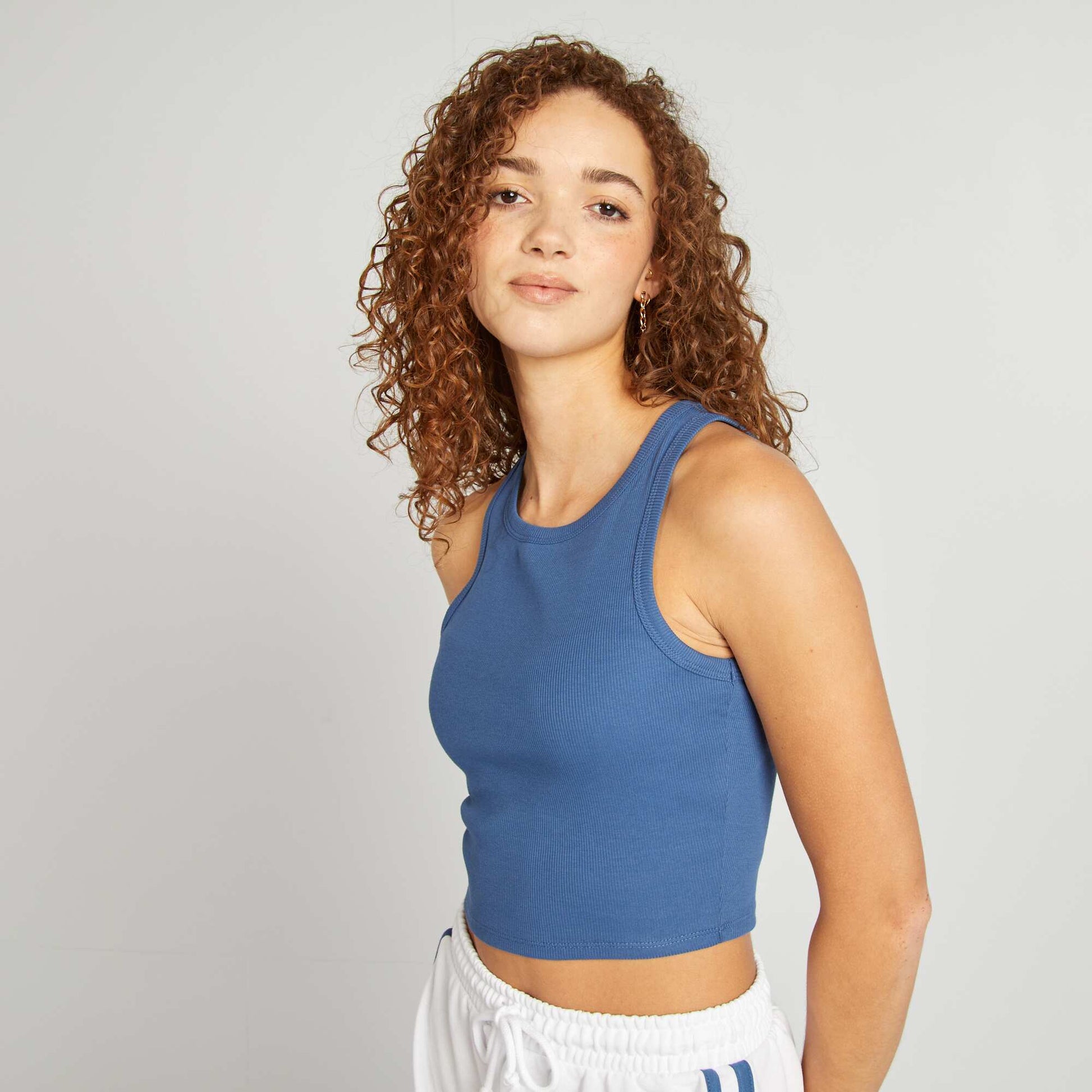 Débardeur à encolure américaine BLEU
