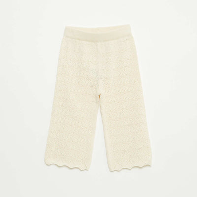 Pantalon large en crochet BLANC