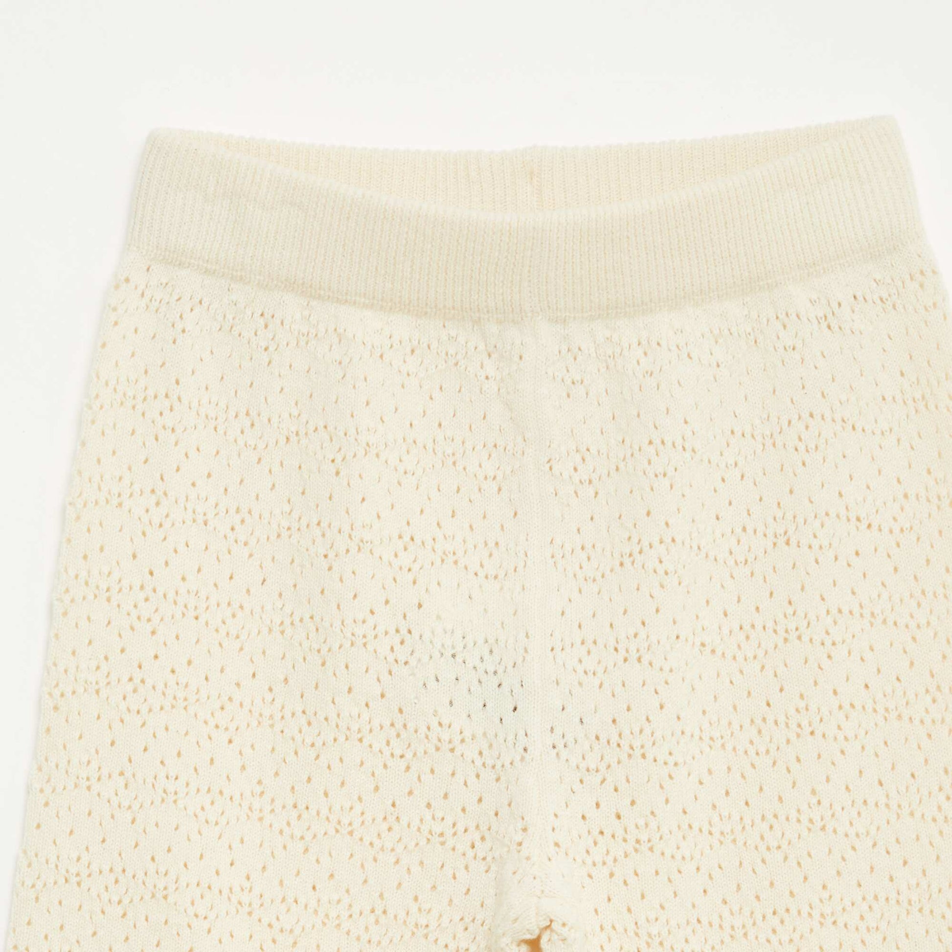 Pantalon large en crochet BLANC