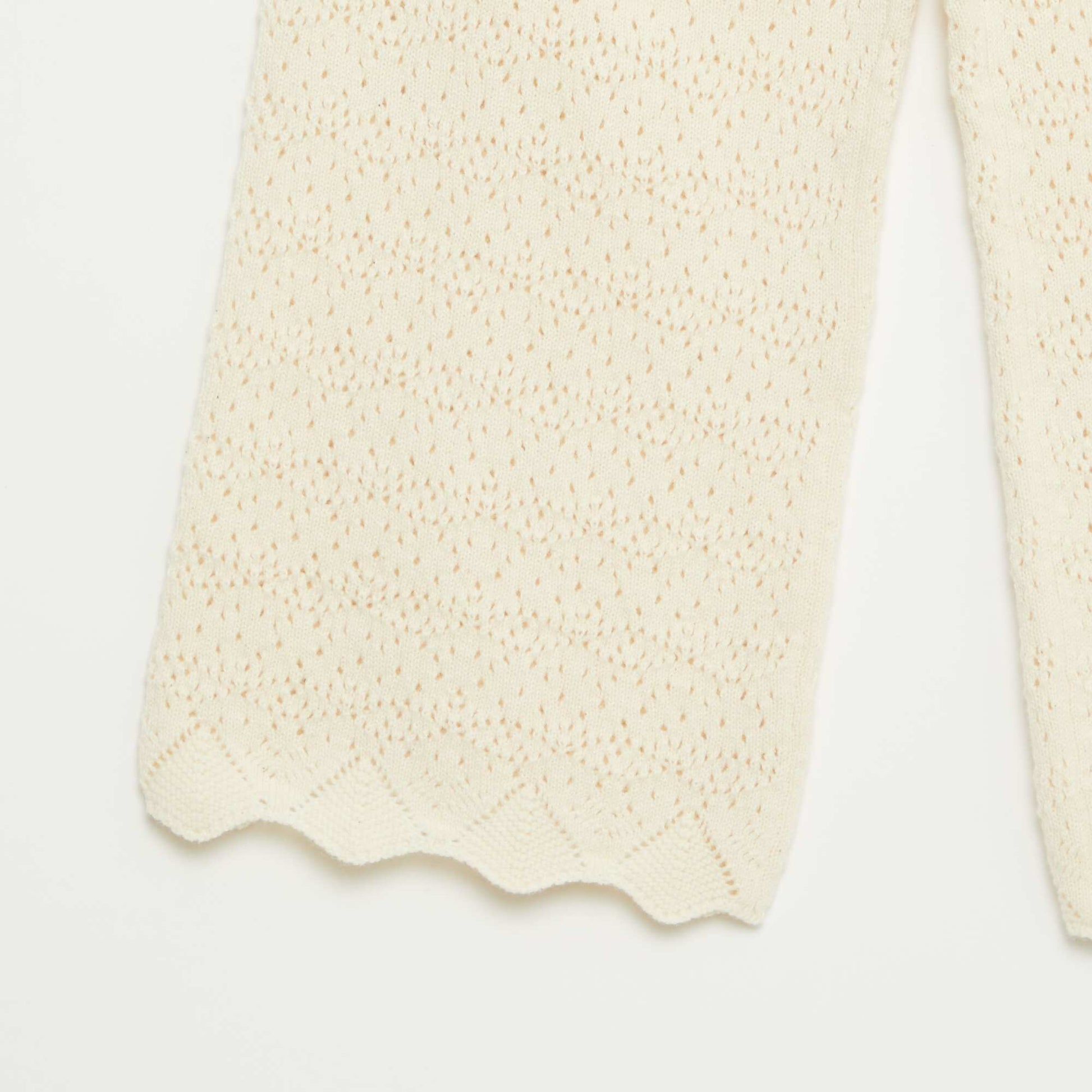Pantalon large en crochet BLANC