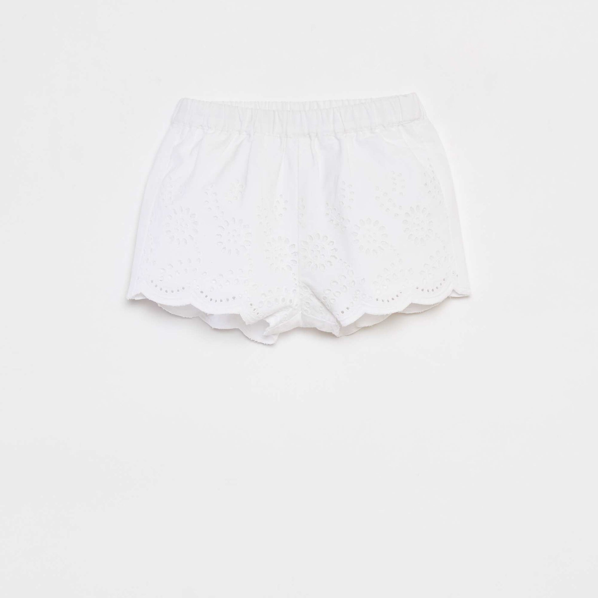Short en broderies anglaises BLANC