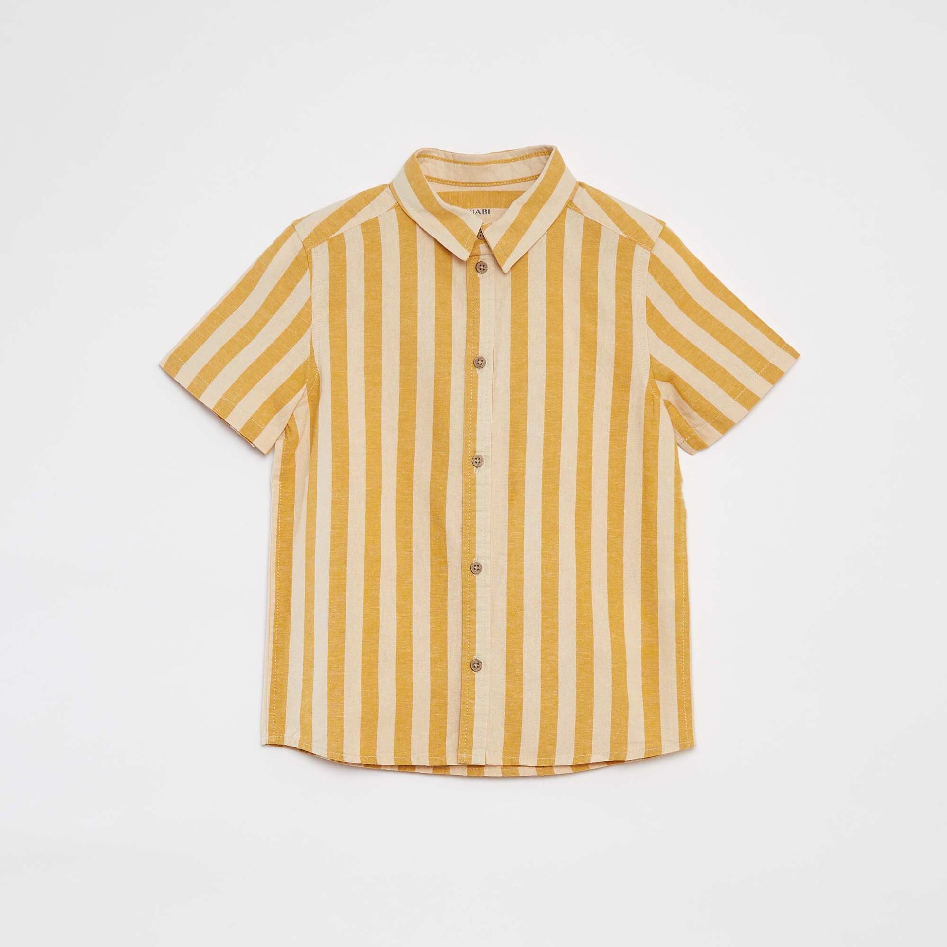 Chemise rayée à manches courtes BLANC