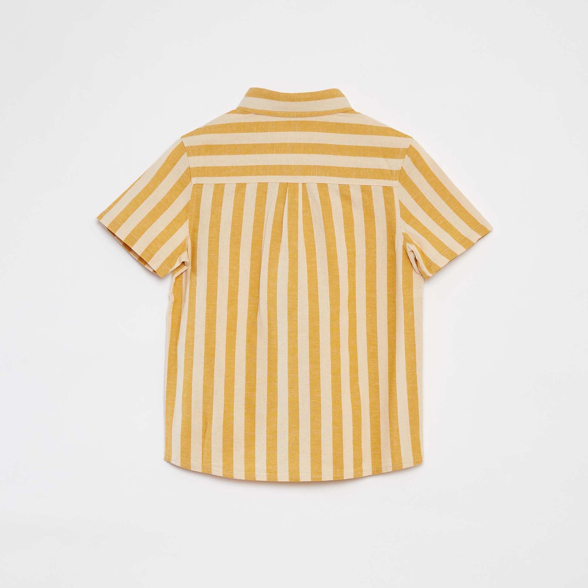 Chemise rayée à manches courtes BLANC