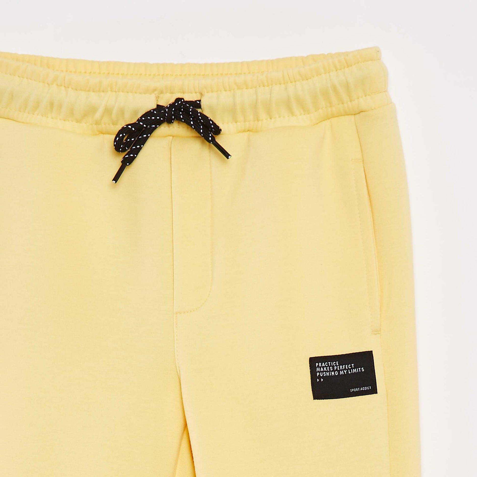 Pantalon de jogging avec taille élastiquée ajustable JAUNE
