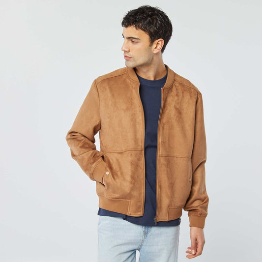 Blouson en suédine zippé CAMEL