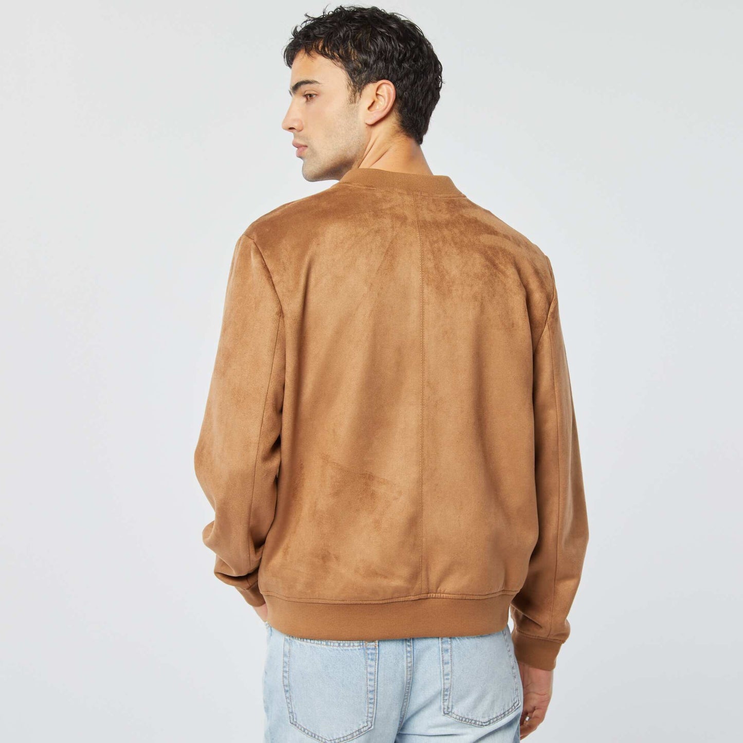 Blouson en suédine zippé CAMEL