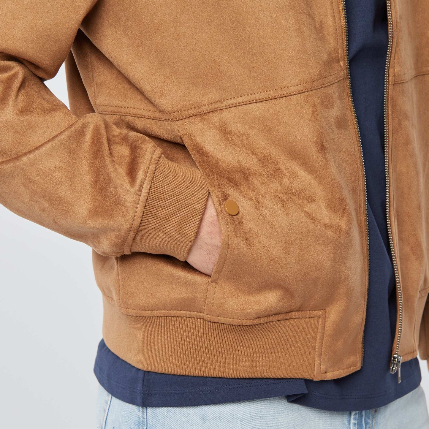 Blouson en suédine zippé CAMEL