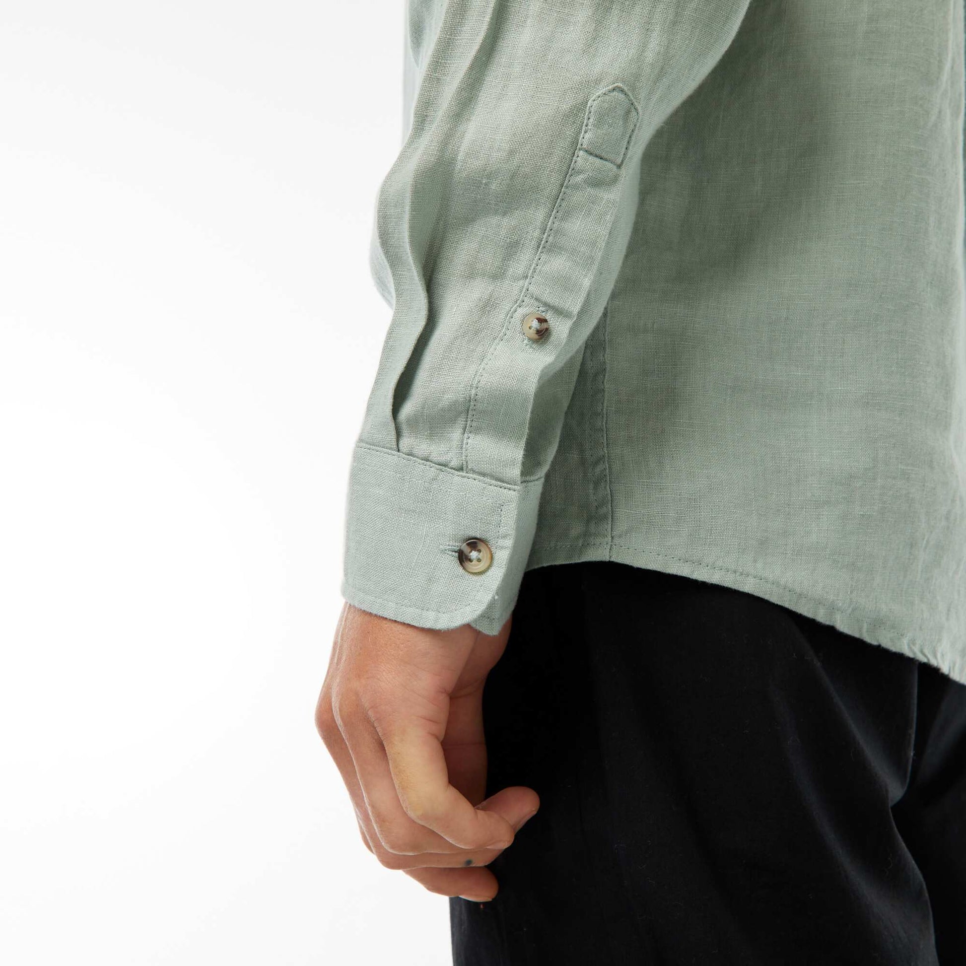 Chemise regular en lin VERT