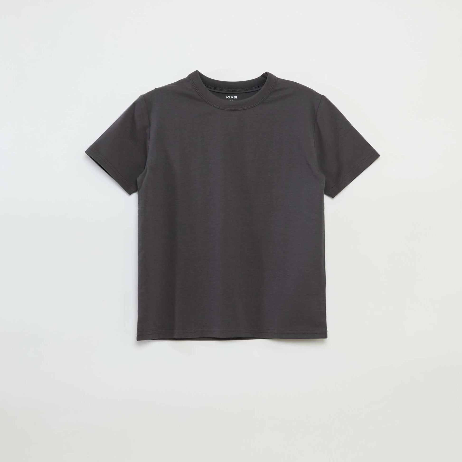 T-shirt basique à manches courtes et col rond GRIS