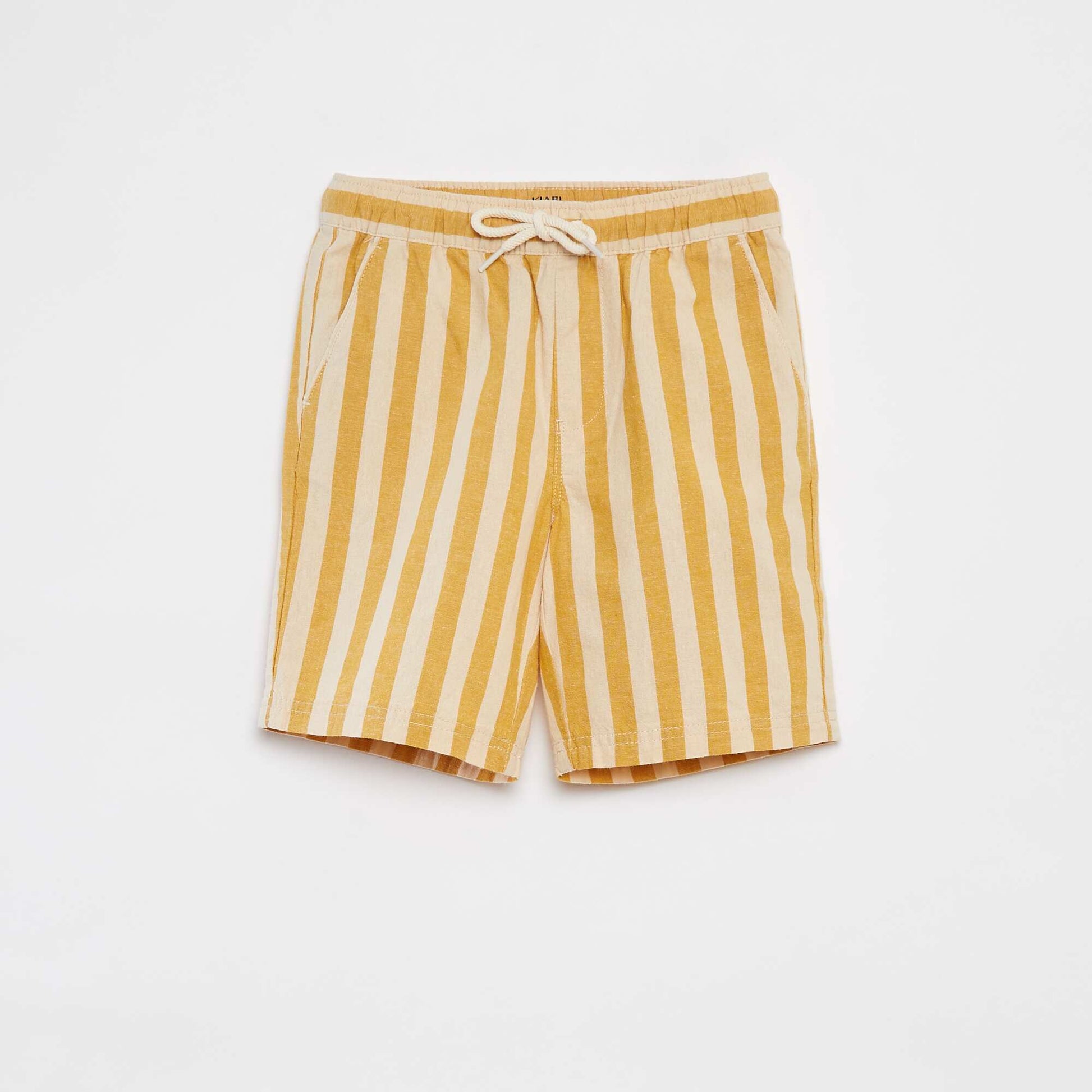 Short rayé avec poches BLANC
