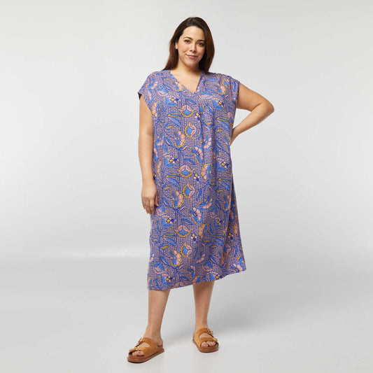 Chemise de nuit imprimée BLEU/ROSE