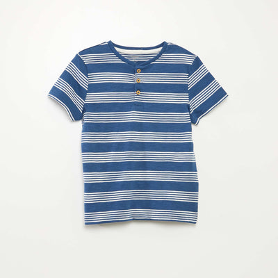 Polo à col tunisien BLEU