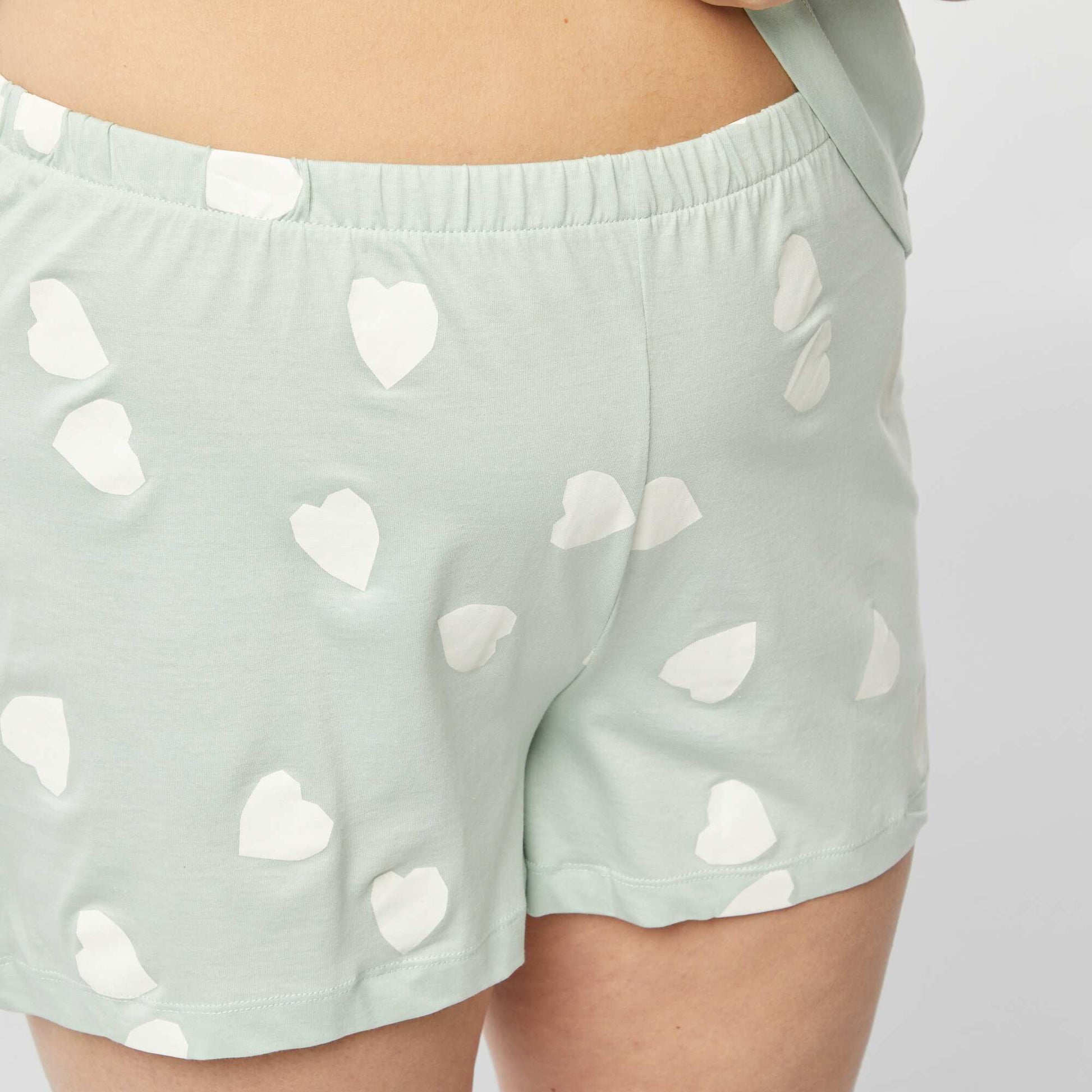 Pyjama court t-shirt + short - 2 pièces VERT